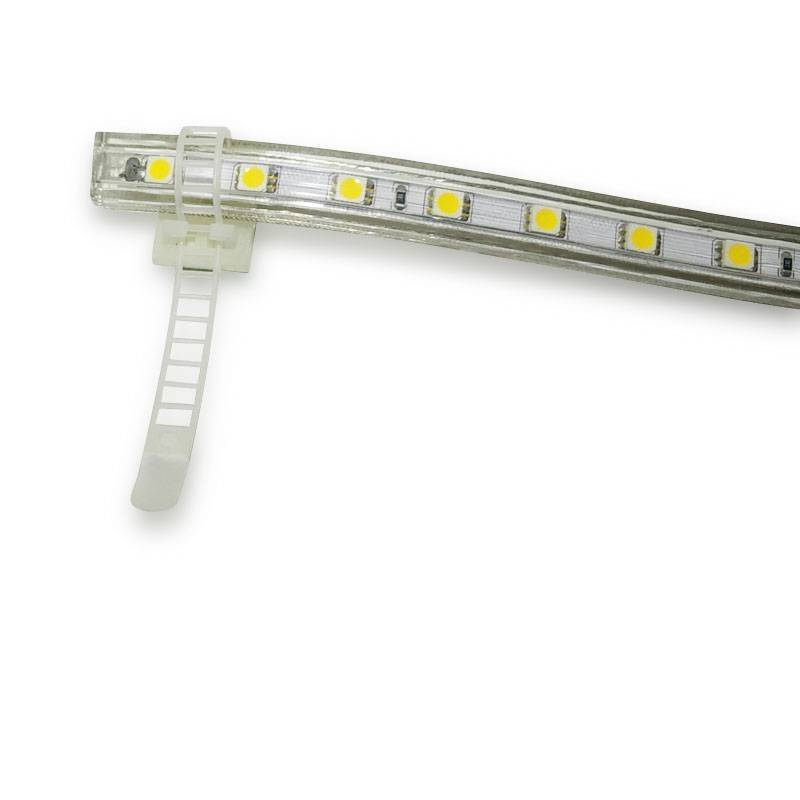 Plastic cable tie for LED strips with adhesive base 3M