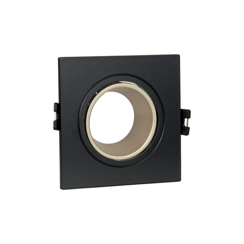 Square tilting downlight ring for GU10 / MR16 bulb - Low UGR - Cutout Ø75 mm