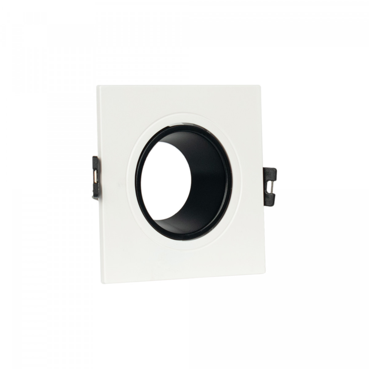 Square tilting downlight ring for GU10 / MR16 bulb - Low UGR - Cutout Ø75 mm