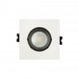 Square tilting downlight ring for GU10 / MR16 bulb - Low UGR - Cutout Ø75 mm