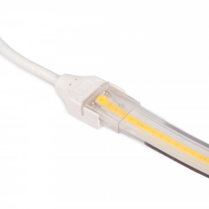 Watertight connector with cable - COB LED strip - 2 pins - 12 mm strip - IP67