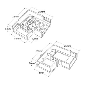 Waterproof corner connector for LED strips COB 220V 12mm - IP67