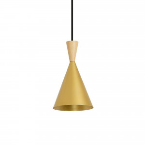 Nordic metal and wood pendant light "Exan" / "Beat Tall" inspiration by TOM DIXON