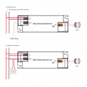 DALI dimmable DT6 Single color driver 220-240V - Output 6-58V DC - 500-1400mA - 45W