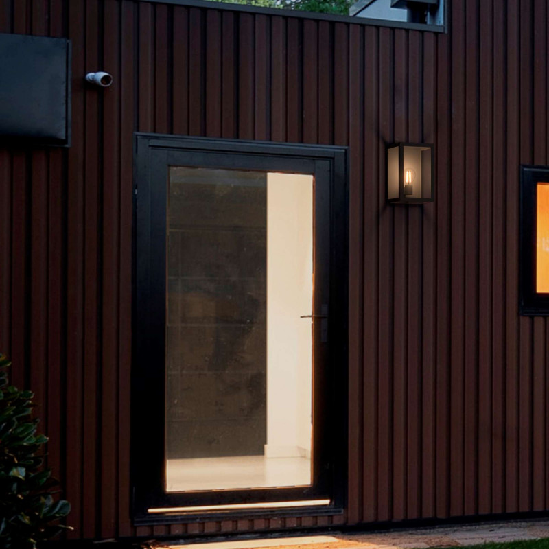 Aluminum outdoor wall light "Glass House"- IP44 - E27