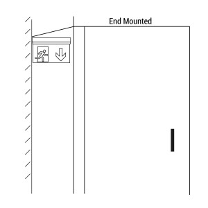 Permanent emergency light with "Toilet" pictogram