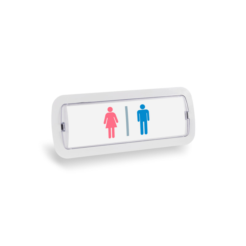 KIT self-adhesive pictogram "Toilet" + Permanent emergency light