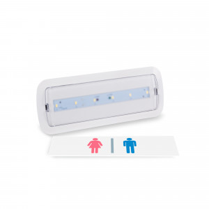 KIT self-adhesive pictogram "Toilet" + Permanent emergency light