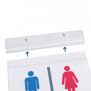 Permanent emergency light with "Toilet" pictogram