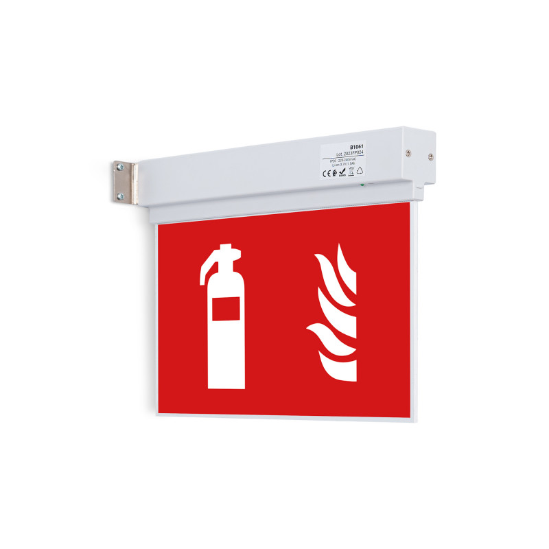 Permanent emergency light with "Fire extinguisher" pictogram