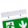 Permanent emergency light with "Exit" sign