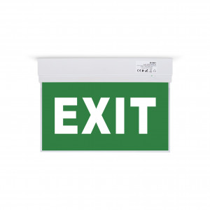 Permanent emergency light with "Exit" sign
