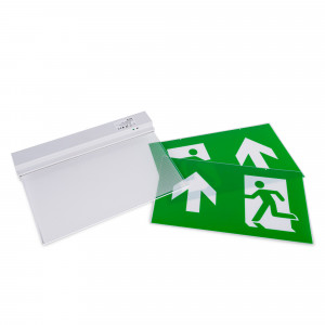 Permanent emergency light with "Up arrow" pictogram