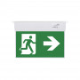 Permanent emergency light with "Side exit" pictogram