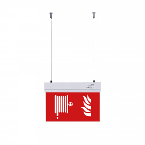 Hanging permanent emergency light with "Hydrant" pictogram