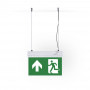 Hanging permanent emergency light with "Up arrow" pictogram