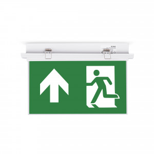 Recessed permanent emergency light with "Up arrow" pictogram