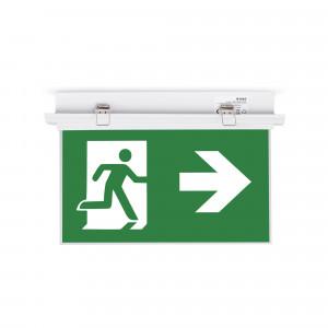 Recessed permanent emergency light with "Side arrows" pictogram