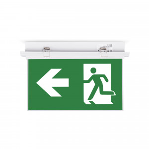 Recessed permanent emergency light with "Side arrows" pictogram