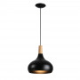 Metal and wood pendant lamp - "Loop"