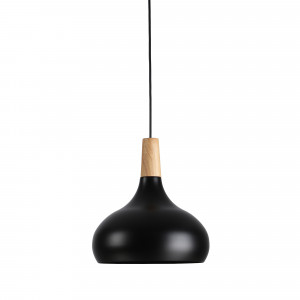 Metal and wood pendant lamp - "Loop"