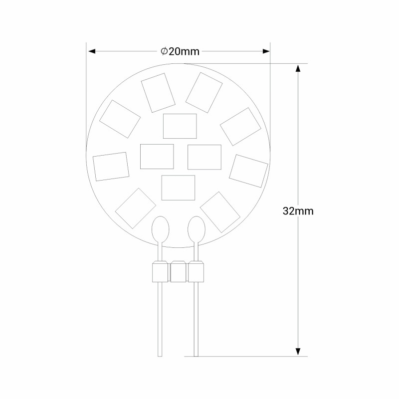 Ampoule LED G4 1.8W Bi-Pin 12V-DC/AC