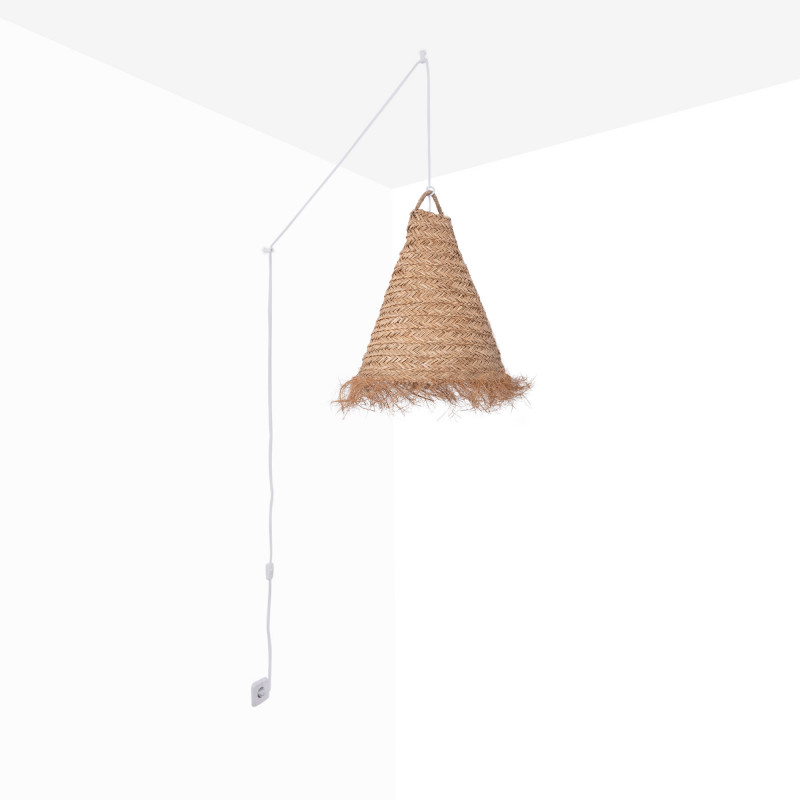 Plug-in natural fiber pendant lamp "NAM XL"