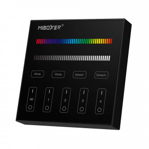 RGB and RGBW touch control panel - 4 zones - Black - MiLight