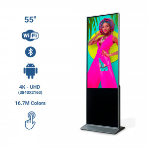55" UHD-4K LCD advertising display - Touch/non touch - IP20