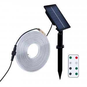 Outdoor solar LED strip with remote control - 18W - 12mm - 5 meters - 2700K - IP65