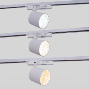 CCT LED 1-phase track spotlight - 40W - CRI 90 - KGP Driver - White