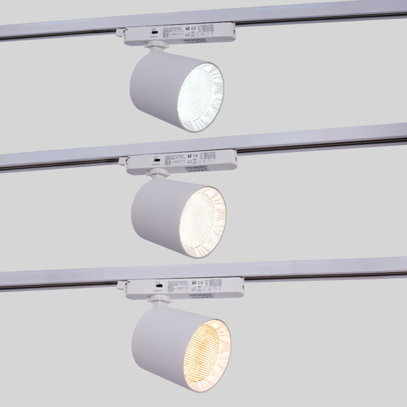 CCT LED 1-phase track spotlight - 40W - CRI 90 - KGP Driver - White