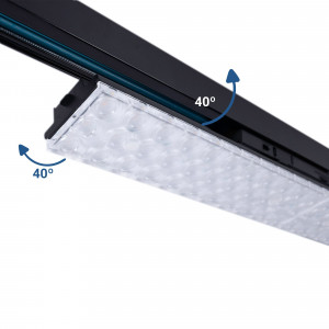 Linear adjustable LED spotlight for 3-phase track - 40W - CCT - CRI90 - Driver KGP - Black