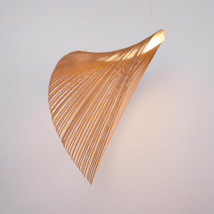 Designer wooden pendant lamp "Bogam 80" - 32W - ø 80cm