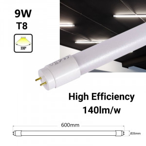 Pack x 25 - T8 LED tube - 60cm - 9W - 140lm/W