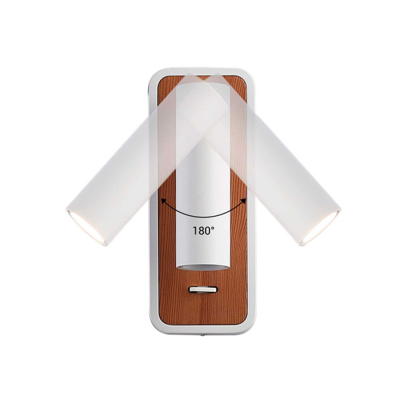 Pack x 2 - Wall reading light "Irene" - 3W - CREE LED chip - White Pack x 2 - Wall reading light "Irene" - 3W - CREE LED chip - White