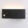 Pack x 2 - Wall reading light with USB port "Kerta" - Double light - 3W+7W - Black
