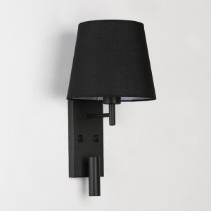 Pack x 2 - "NOAH" wall sconce with LED reading light - 3.4W - Black
