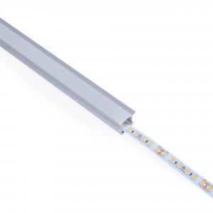 Recessed aluminum profile - Complete kit - 25 x 14,5mm - LED strip up to 12 mm - 2 meters