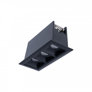 Recessed triple LED downlight - 6W - UGR18 - CRI90 - OSRAM Chip - Black