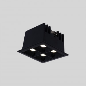 Recessed square LED downlight - 8W - 4 Spotlights - UGR18 - CRI90 - OSRAM Chip - Black