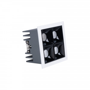 Recessed square LED downlight - 8W - 4 Spotlights - UGR18 - CRI90 - OSRAM Chip - White