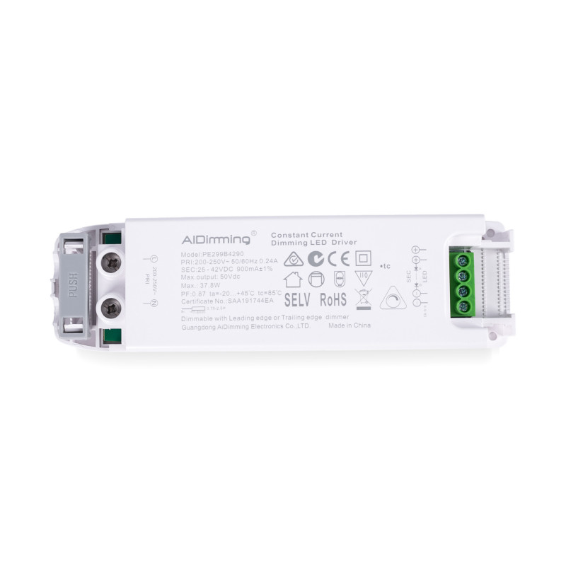 TRIAC dimmable driver - 25-42V DC - 900mA - 37W