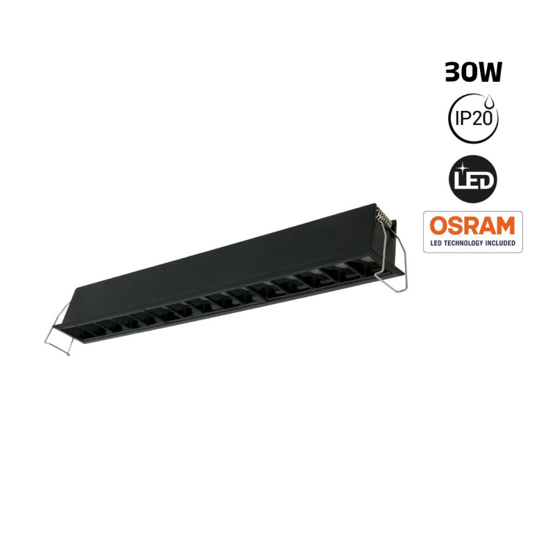 Recessed linear LED downlight - 30W - UGR18 - CRI90 - OSRAM Chip - 4000K - Black Recessed linear LED downlight - 30W - UGR18 - CRI90 - OSRAM Chip - 4000K - Black
