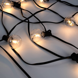 Solar string lights - 25 E27 LED Filament Bulbs - IP44 - 9.2 meters