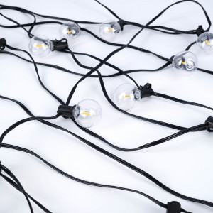 Solar string lights - 25 E27 LED Filament Bulbs - IP44 - 9.2 meters