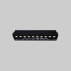 Recessed linear LED spotlight for plasterboard - 20W - UGR18 - CRI90 - Black