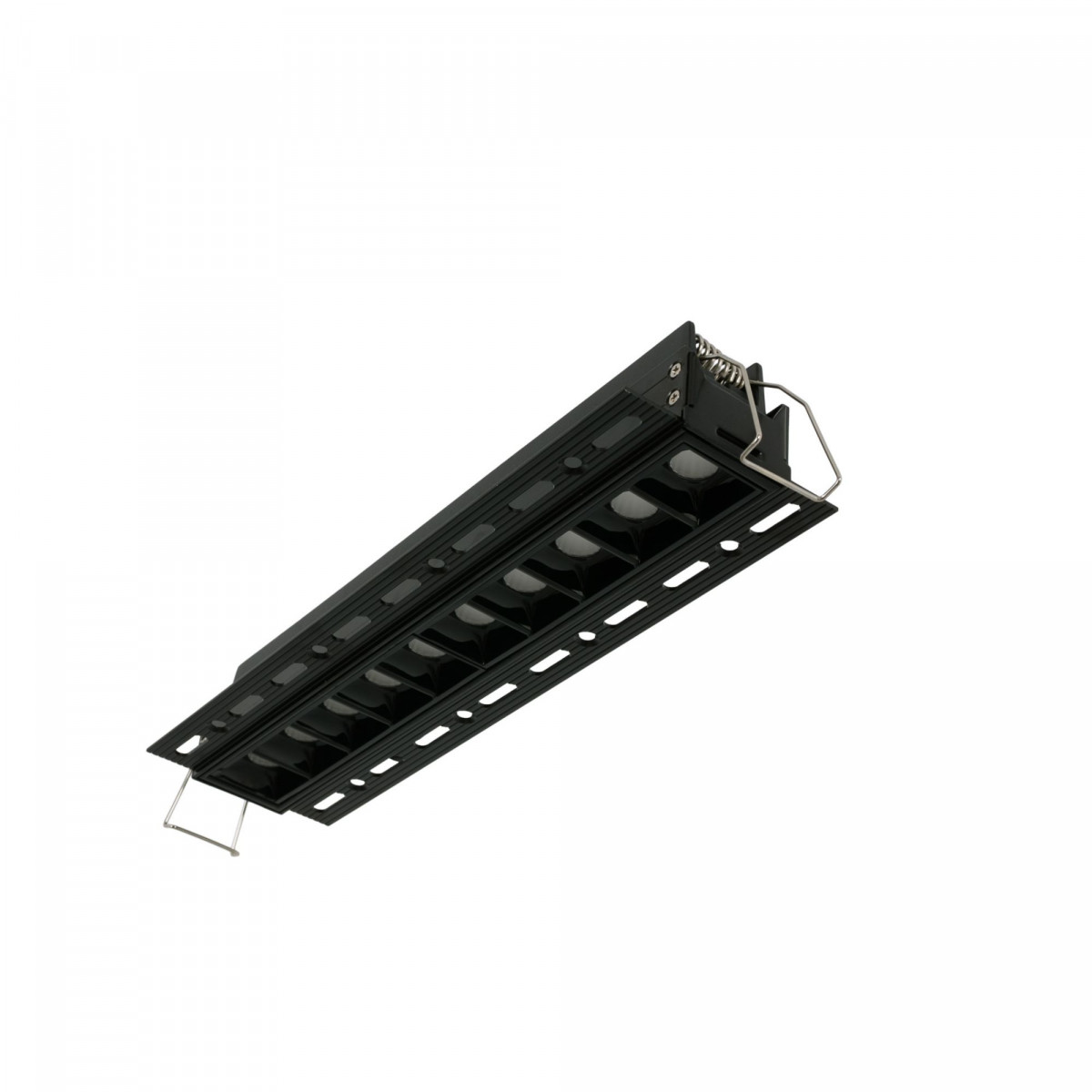 Recessed linear LED spotlight for plasterboard - 20W - UGR18 - CRI90 - Black