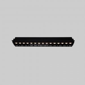 Recessed linear LED spotlight for plasterboard - 30W - UGR18 - CRI90 - Black