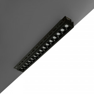 Recessed linear LED spotlight for plasterboard - 30W - UGR18 - CRI90 - Black